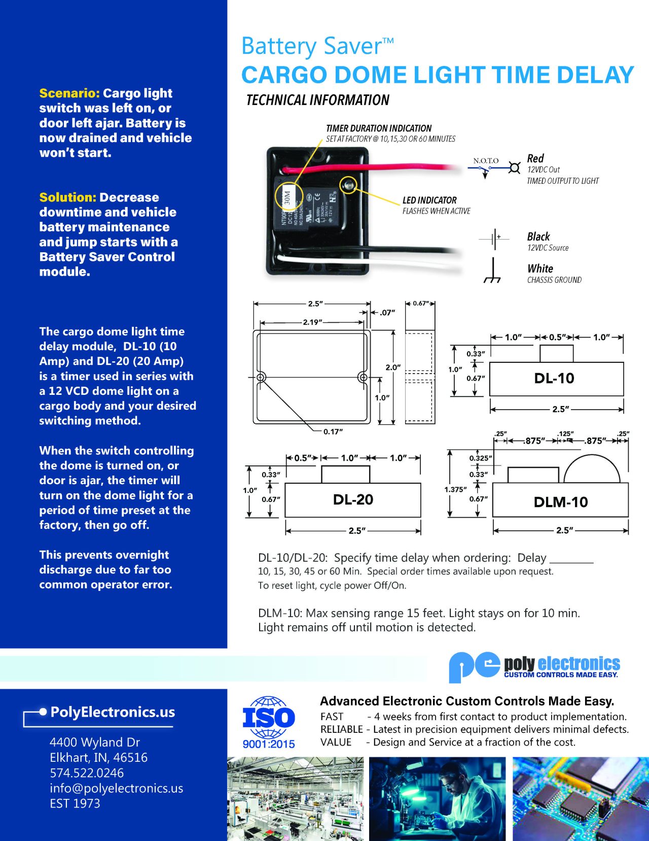 Dome Light Delay Timer Poly Electronics
